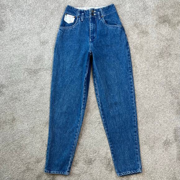 Vintage Best American Clothing Co. Denim Floral Pocket High Waisted Jeans (2) - Picture 13 of 14